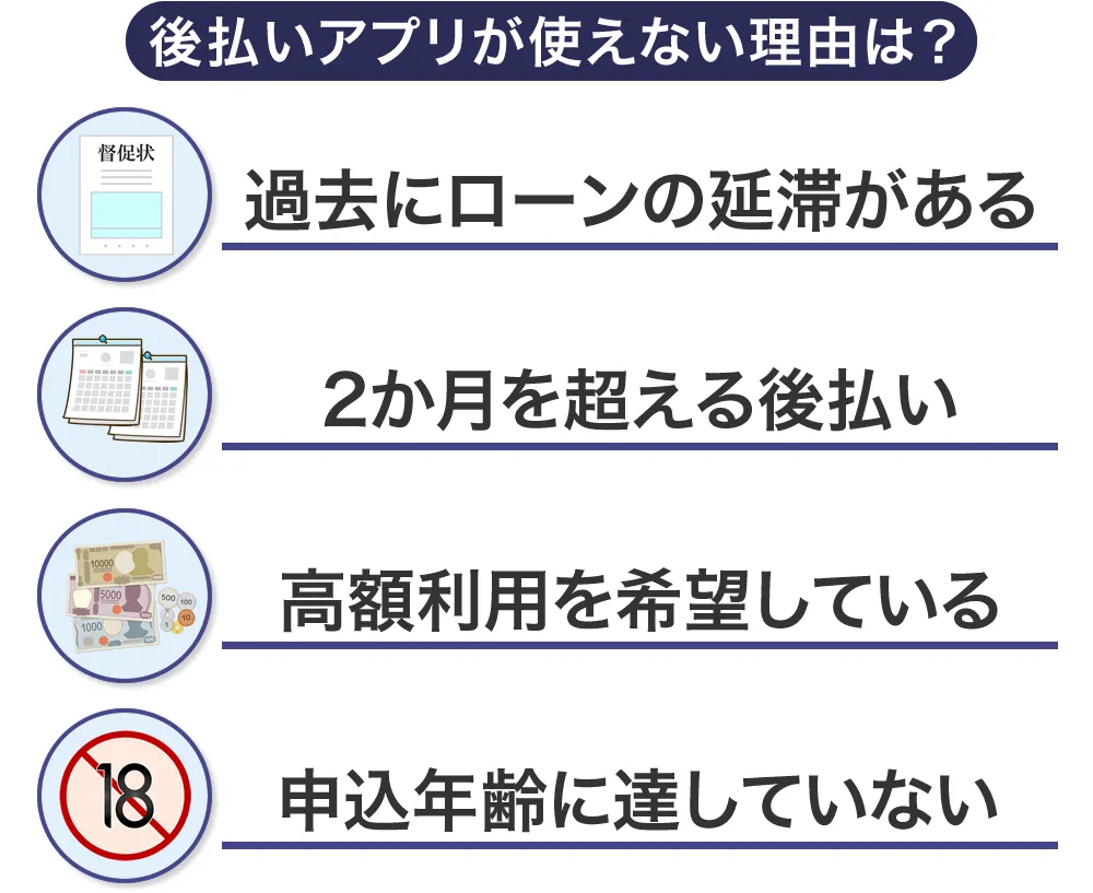 後払いアプリを使えない理由